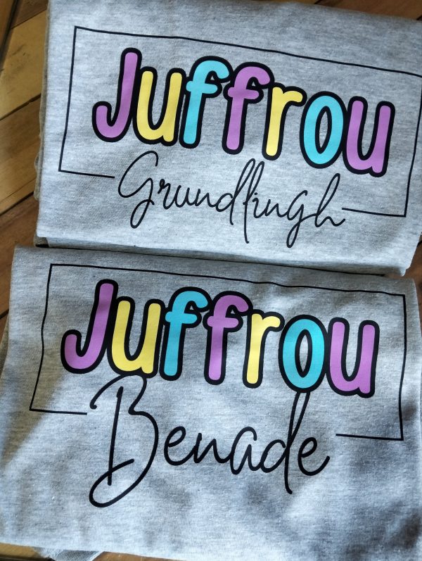 Pastel colour Juffrou Name shirt - Image 4