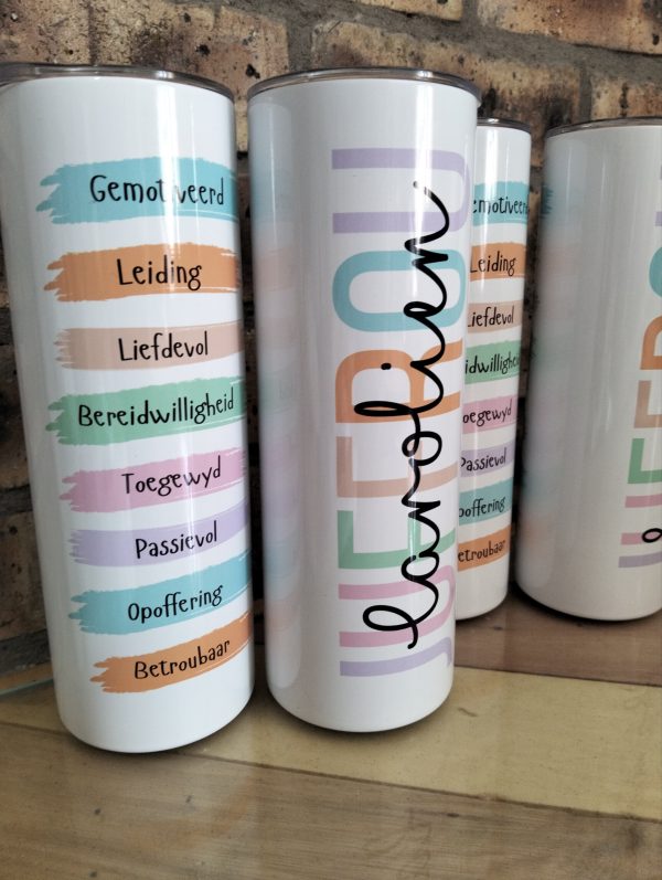 Personalised Juffrou 20oz skinny tumbler - Image 4