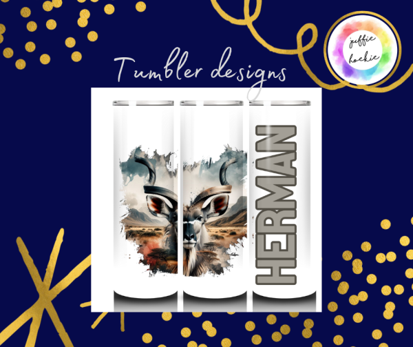 Father's day 20oz skinny tumbler Kudu design