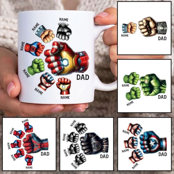 father's day names mug - superdad