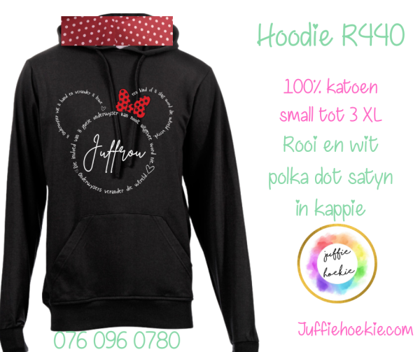 Limited edition Juffrou Minnie Muis Afr hoodie